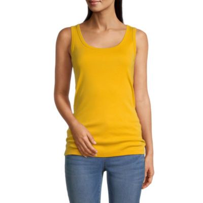 St. John's Bay Womens Scoop Neck Sleeveless Tank Top