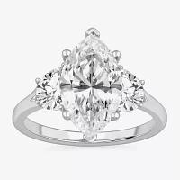 (G-H / Si1-Si2) Womens 3 3/4 CT. T.W. Lab Grown White Diamond 14K Gold Marquise 3-Stone Engagement Ring