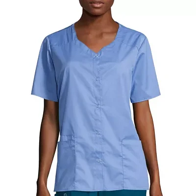 Wink® Wonderwork Snap Front Womens Tag Free Scrub Jacket