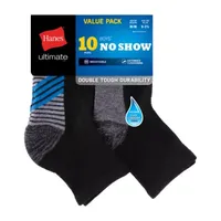 Hanes Ultimate Double Tough Little & Big Boys 10 Pair Multi-Pack No Show Socks