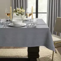 Fieldcrest Luxury Cotton-Linen Herringbone Tablecloth