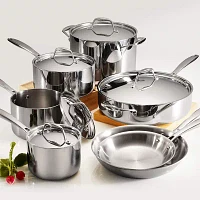 Tramontina Gourmet Tri-Ply Clad 18/10 Stainless Steel 12-pc. Induction-Ready Cookware Set