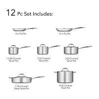 Tramontina Gourmet Tri-Ply Clad 18/10 Stainless Steel 12-pc. Induction-Ready Cookware Set