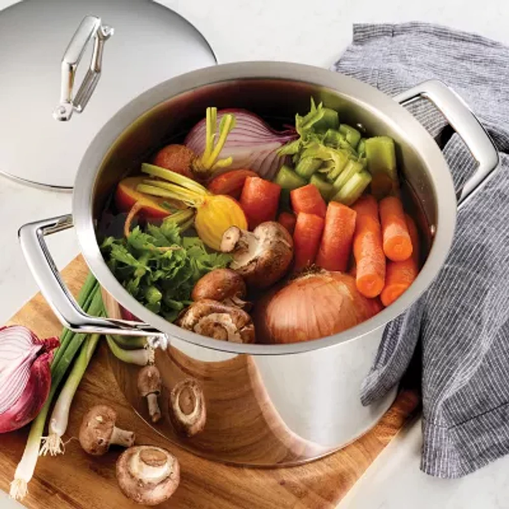 Tramontina® Gourmet Prima Tri-Ply Stainless Steel Covered Stock Pot