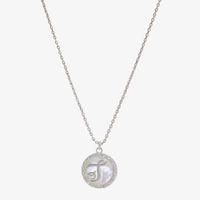 Sparkle Allure Initial Cubic Zirconia Pure Silver Over Brass 16 Inch Link Round Pendant Necklace