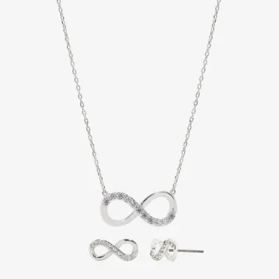 Sparkle Allure 2-pc. Cubic Zirconia Pure Silver Over Brass Infinity Jewelry Set