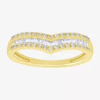 Chevron 1/4 CT.T.W. Natural Diamond 10K Gold Wedding Band