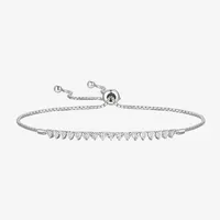 1/10 CT. T.W. Natural Diamond Heart Bolo Bracelet Sterling Silver