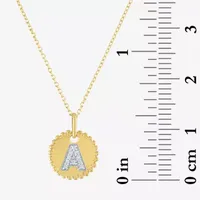 Diamond Addiction Intial Womens Accent Mined White 10K Gold Pendant Necklace