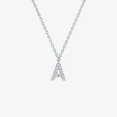 Lab-Grown (G-H / SI2-I1) Diamond Accent Initial Pendant Sterling Silver