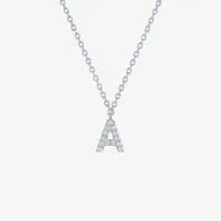 Lab-Grown (G-H / SI2-I1) Diamond Accent Initial Pendant Sterling Silver