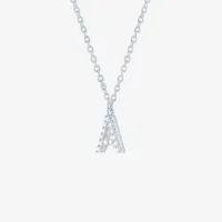 Lab-Grown (G-H / SI2-I1) Diamond Accent Initial Pendant Sterling Silver