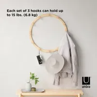 Umbra Slinka Hook Set 4 Natural Wall Hook