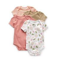 Okie Dokie Baby Girls 4-pc. Round Neck Short Sleeve Bodysuit