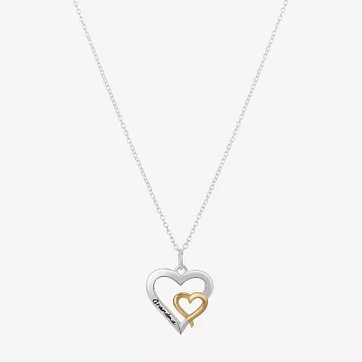 Footnotes Grandma Sterling Silver 16 Inch Link Heart Pendant Necklace