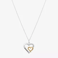 Footnotes Grandma Sterling Silver 16 Inch Link Heart Pendant Necklace