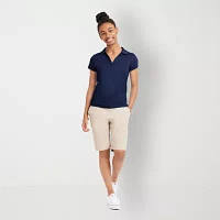 IZOD Juniors Womens Short Sleeve Polo Shirt