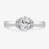 (I / I1) Womens 2 CT. T.W. Lab Grown White Diamond 10K Gold or 14K Oval Solitaire Engagement Ring