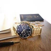 Bulova Mens Gold Tone Stainless Steel Bracelet Watch 97d121