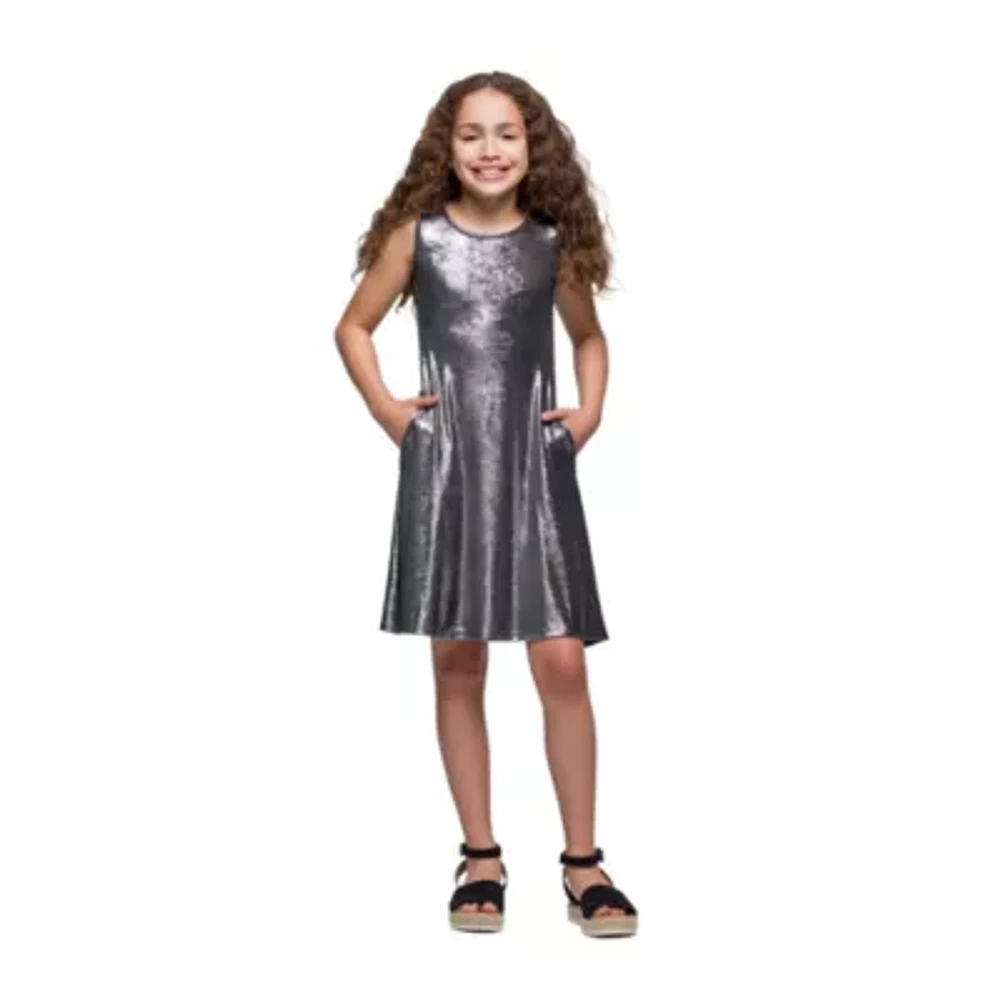 24seven Comfort Apparel Big Girls Sleeveless A-Line Dress