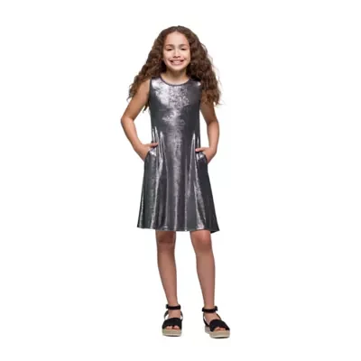24seven Comfort Apparel Big Girls Sleeveless A-Line Dress
