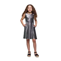 24seven Comfort Apparel Big Girls Sleeveless A-Line Dress