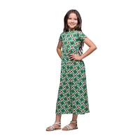 24seven Comfort Apparel Big Girls Short Sleeve Floral Maxi Dress