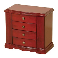 Mele and Co Harmony Musical Cherry-Finish Jewelry Box