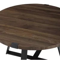 Faux Wrap Leg Urban Industrial Round Coffee Table