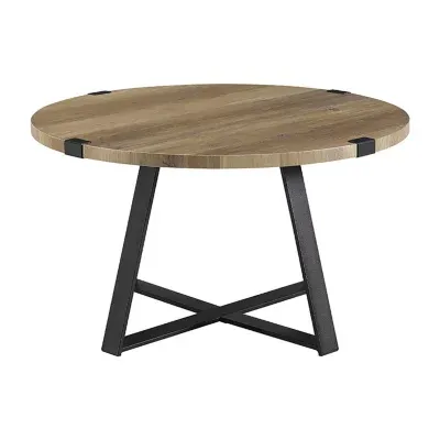 Faux Wrap Leg Urban Industrial Round Coffee Table