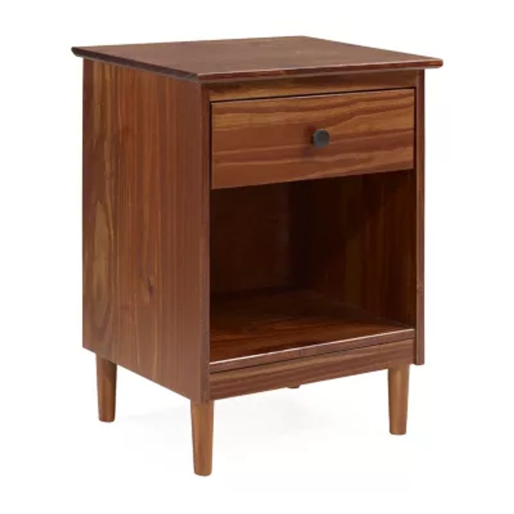 Modern 1 Drawer Open Storage Nightstand