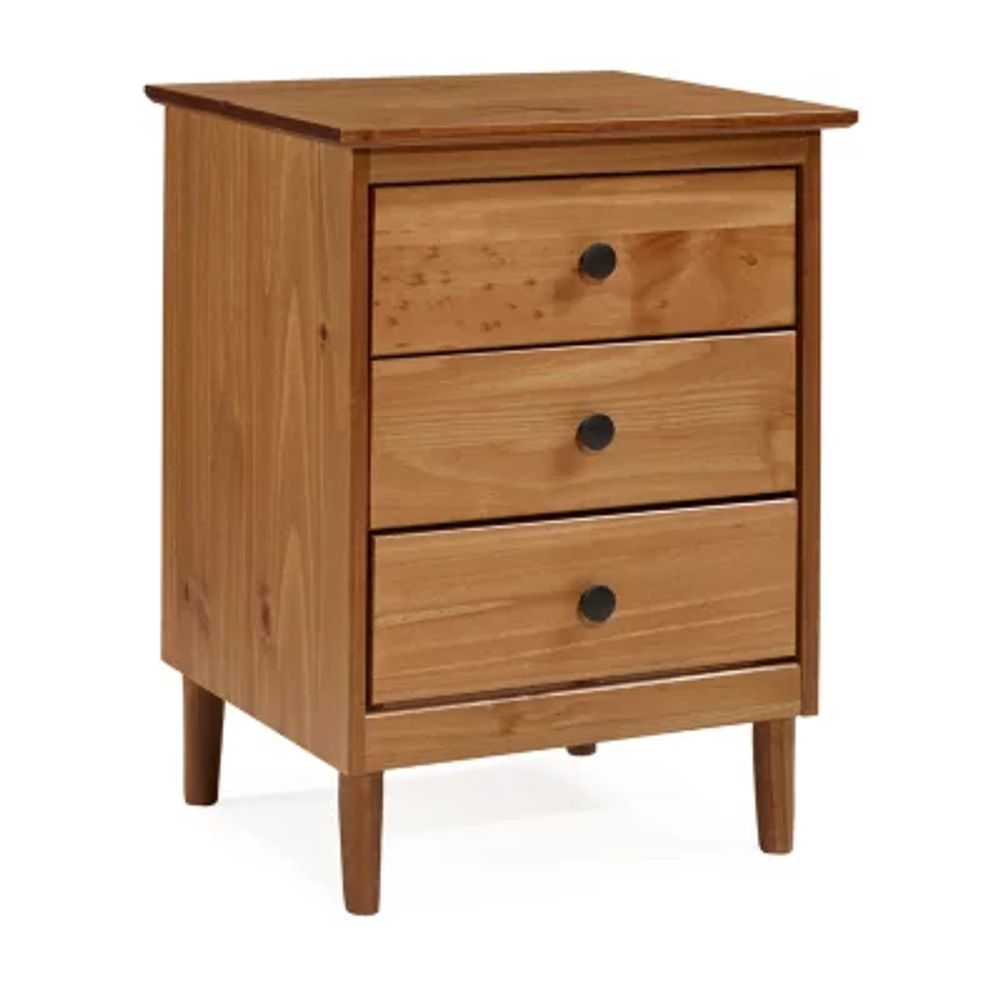 Modern 3 Drawer Solid Wood Nightstand