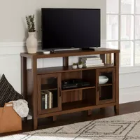 Farmhouse Highboy Glass Door Tv Console