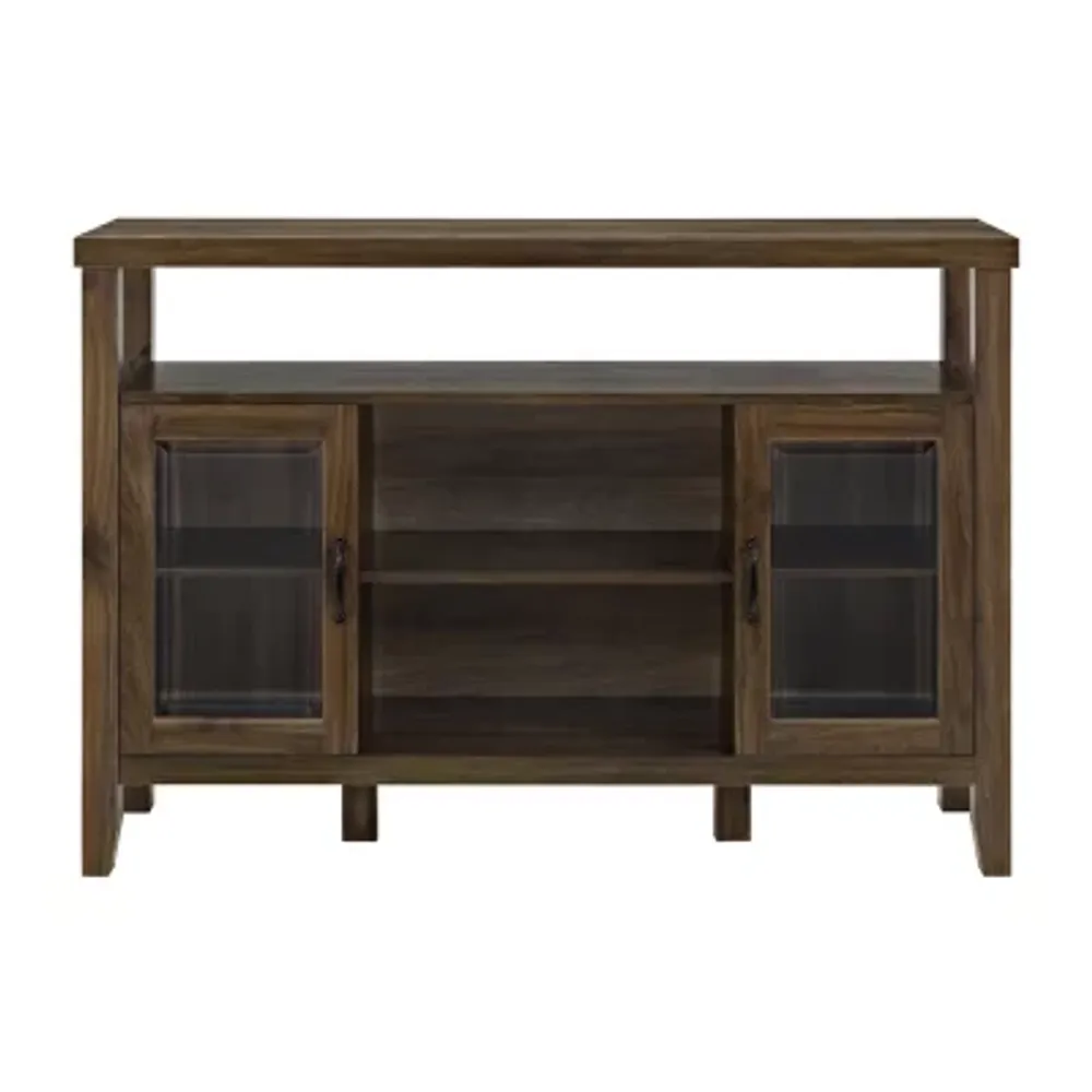 Farmhouse Highboy Glass Door Tv Console