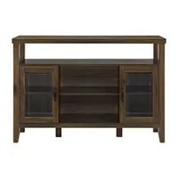 Farmhouse Highboy Glass Door Tv Console