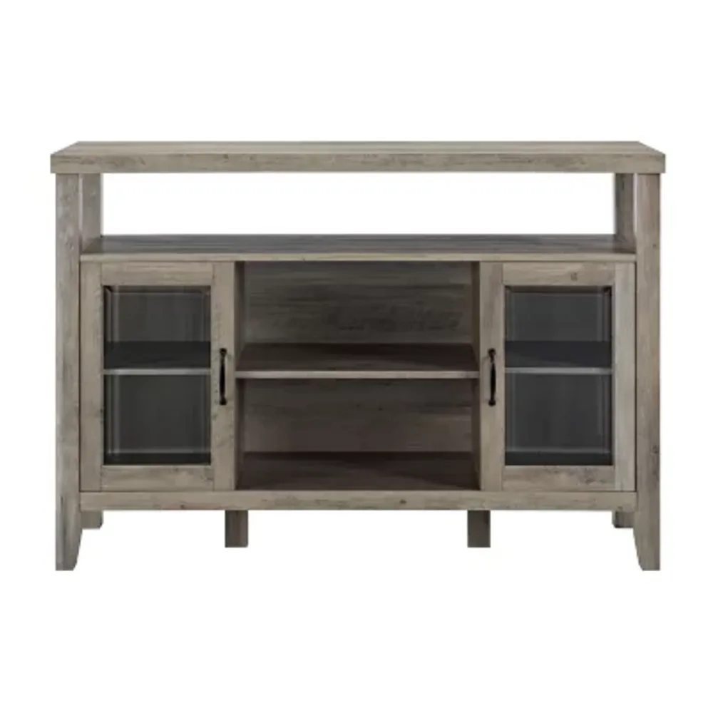 Farmhouse Highboy Glass Door Tv Console