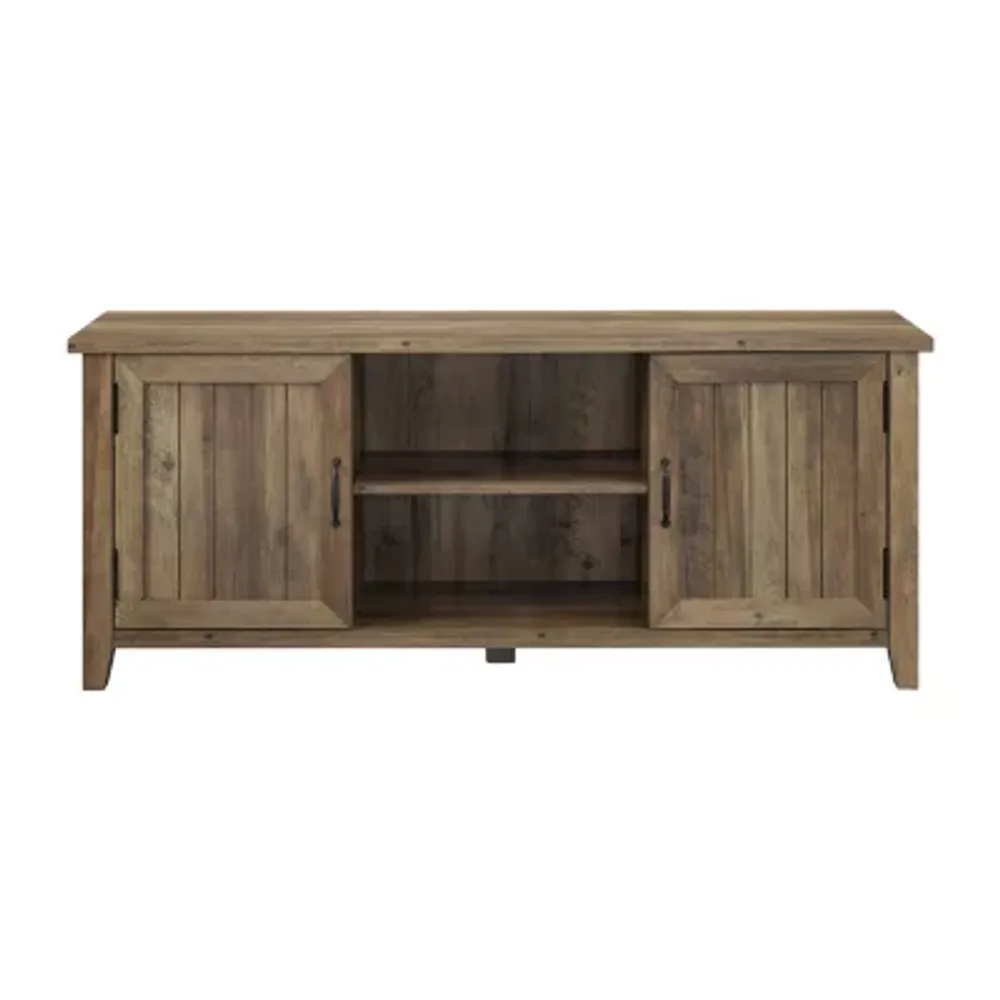 Farmhouse 2-Door Simple Rustic TV Stand