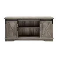 Farmhouse 65" Sliding Barndoor Wood TV Stand