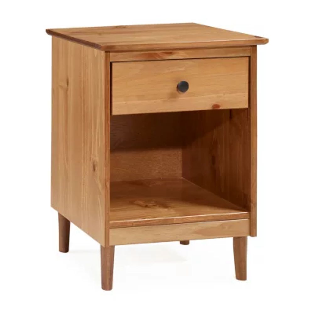 Modern 1 Drawer Open Storage Nightstand