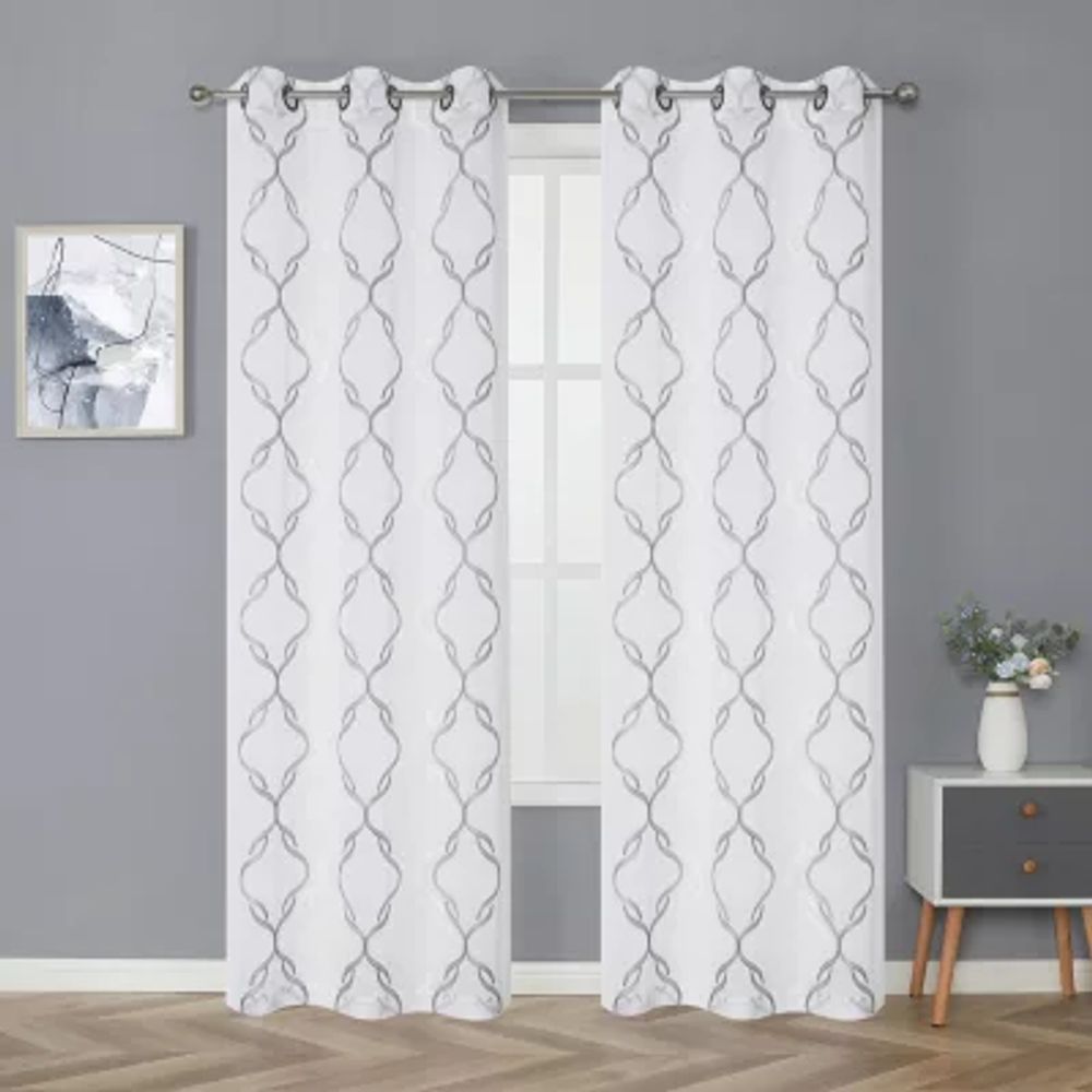 Regal Home Spiral Sheer Grommet Top Set of 2 Curtain Panel