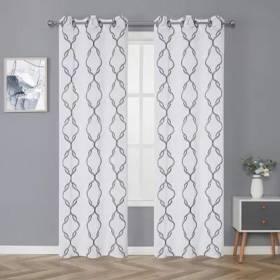 Regal Home Spiral Sheer Grommet Top Set of 2 Curtain Panel