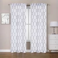 Regal Home Oscar Embroidered Sheer Rod Pocket Set of 2 Curtain Panel