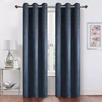 Regal Home Finley Velvet Embellished Light-Filtering Grommet Top Set of 2 Curtain Panel