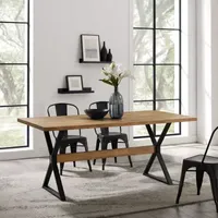 Rectangular Wood-Top Dining Table