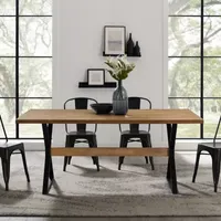 Rectangular Wood-Top Dining Table