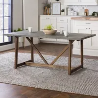 Rectangular Wood-Top Dining Table