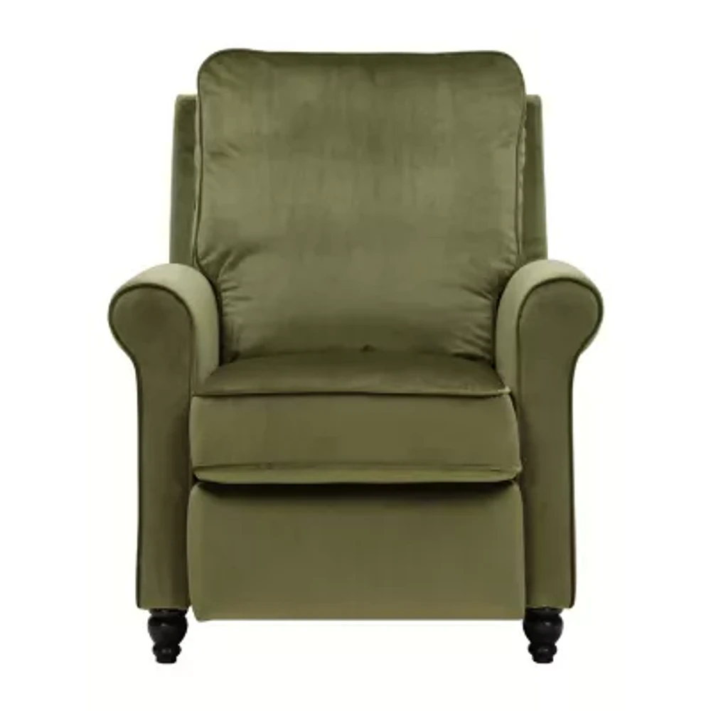 ProLounger Danea Transitional Roll-Arm Push Back Recliner in Velvet