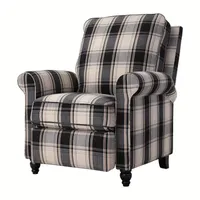 ProLounger Danea Transitional Roll-Arm Push Back Recliner in Plaid Fabric