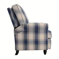 ProLounger Danea Transitional Roll-Arm Push Back Recliner Plaid Fabric