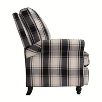 ProLounger Danea Transitional Roll-Arm Push Back Recliner in Plaid Fabric